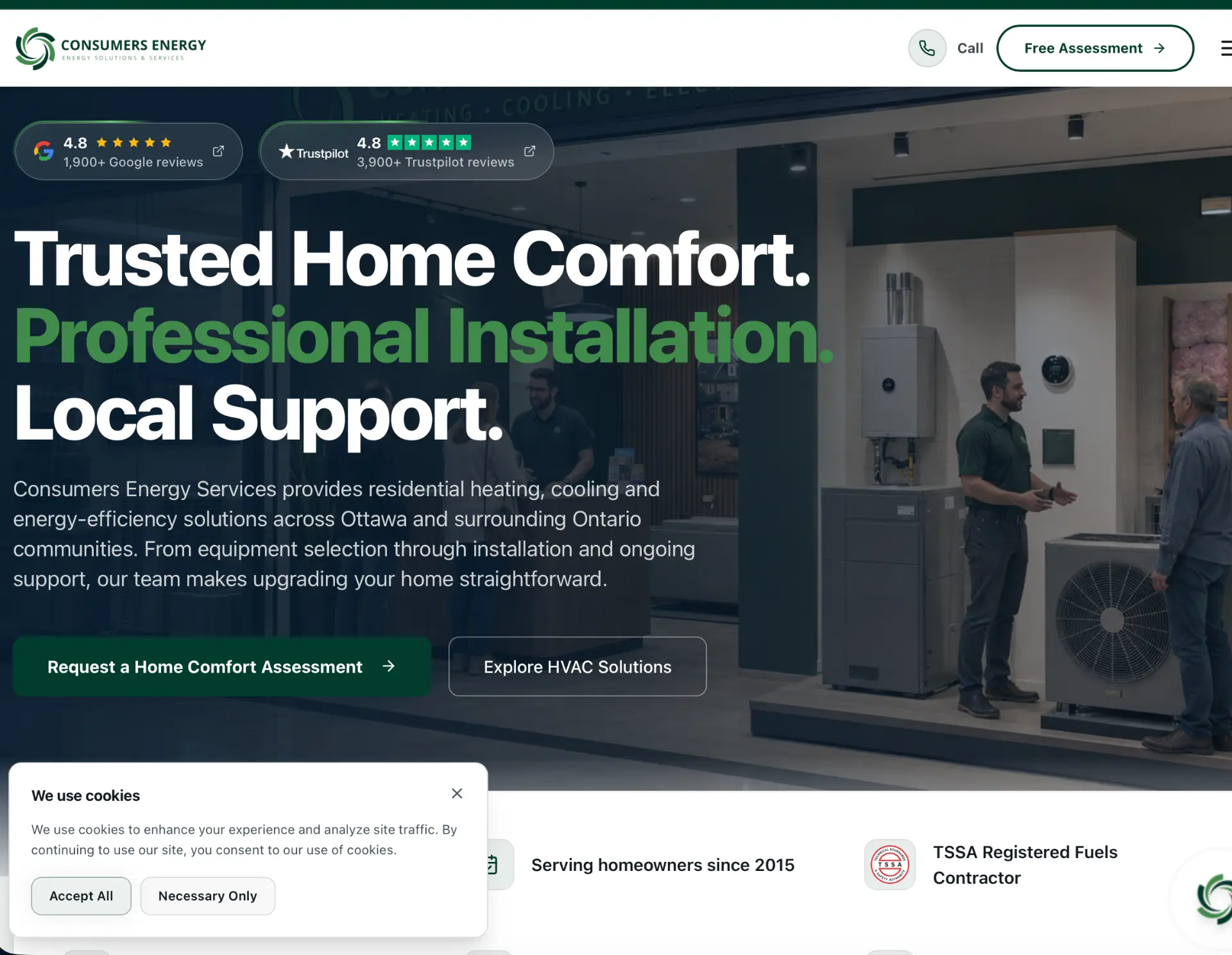 Consumers Energy Services website