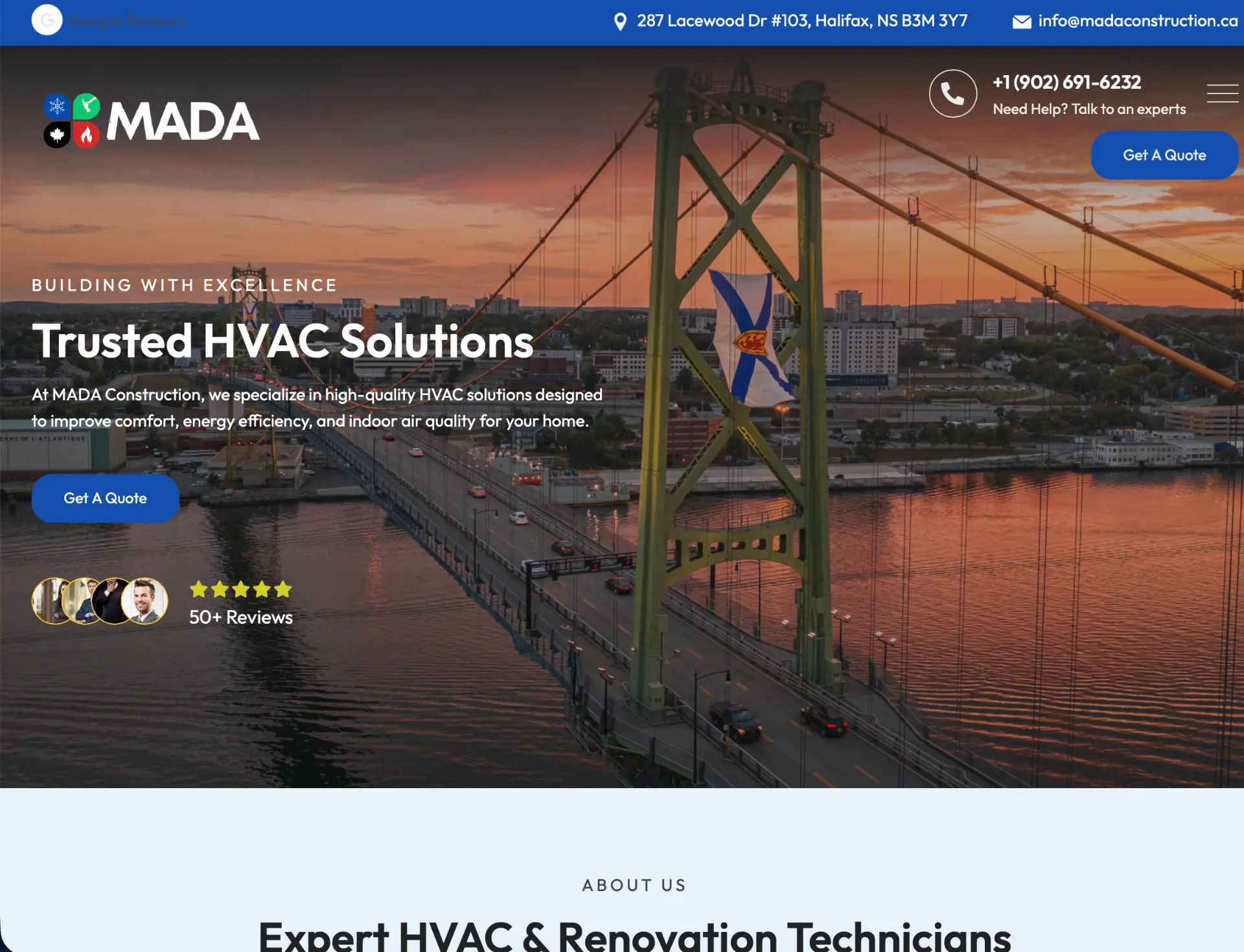 Mada Construction website