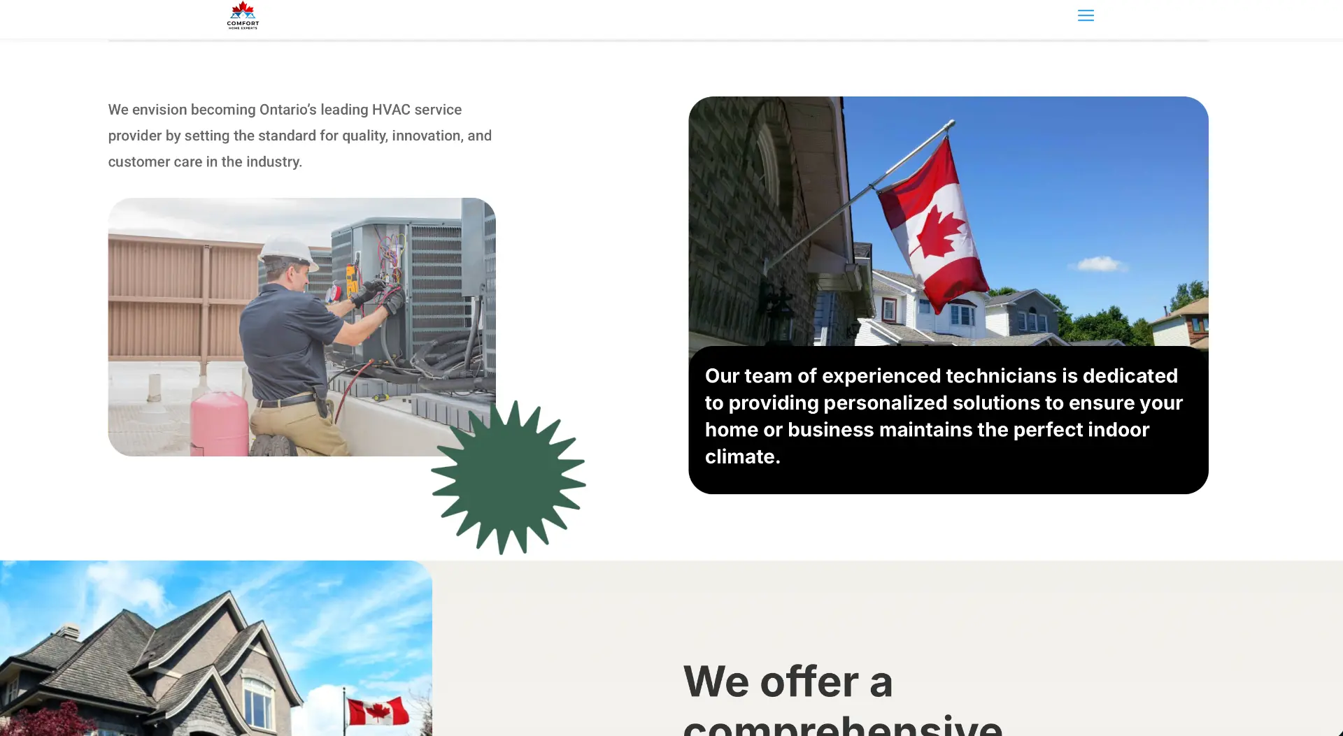 Comfort Home Experts website